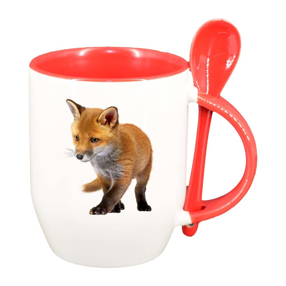 Cana Vulpe cu lingurita, interior rosu, 330ml, D207