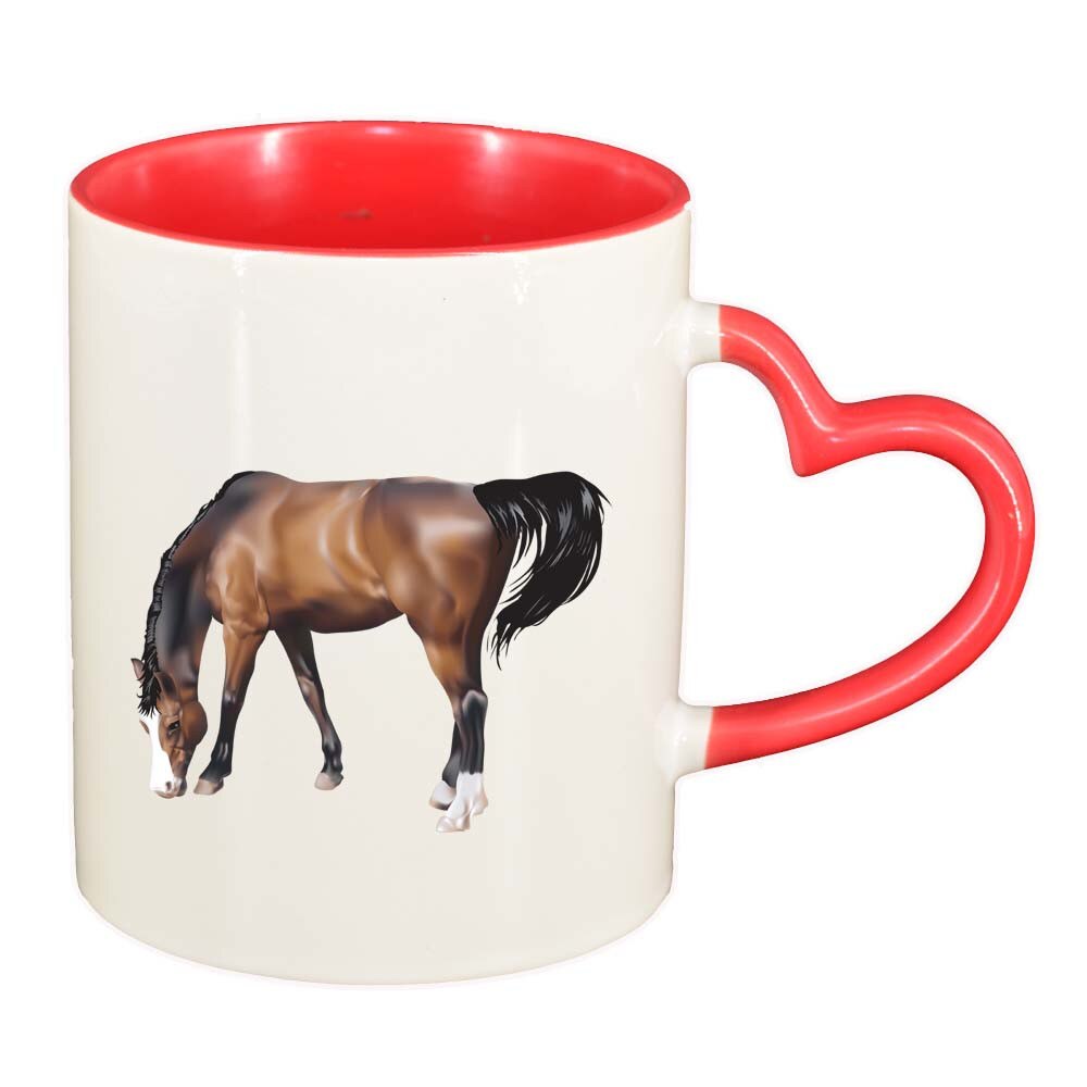 Cana Cal, interior rosu, maner inima, 330ml, D208