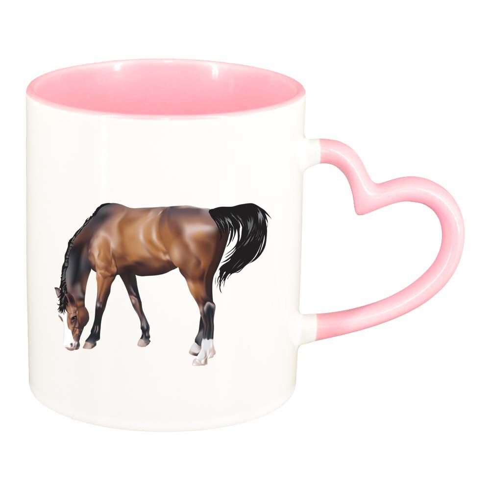 Cana Cal, interior roz, maner inima, 330ml, D208