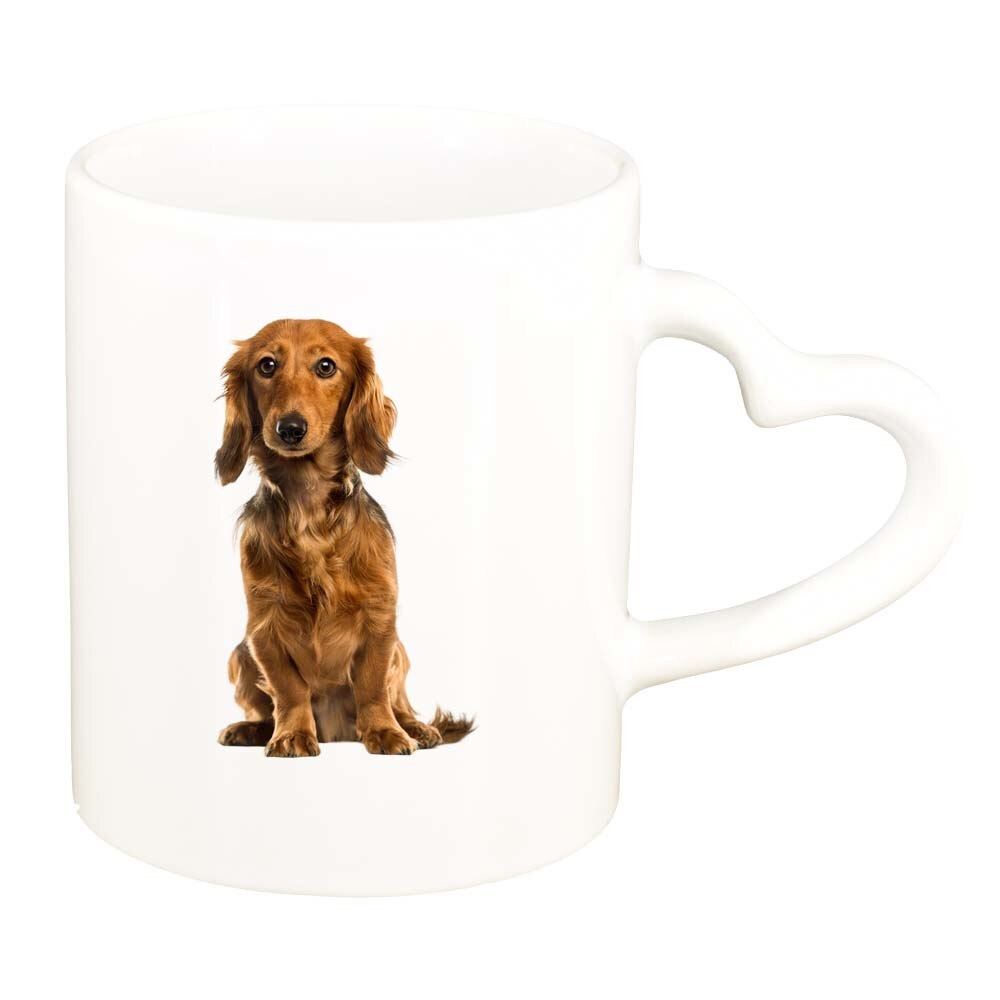 Cana Caine, alb, maner inima, 330ml, D200