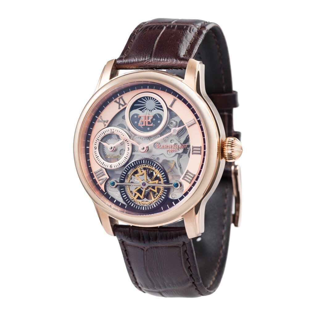 Ceas Thomas Earnshaw Latitude automatic rosegold skeleton dual ES8063-02 18k gold IP