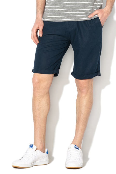 Esprit, Bermude relaxed fit din amestec de in, Albastru inchis, 38