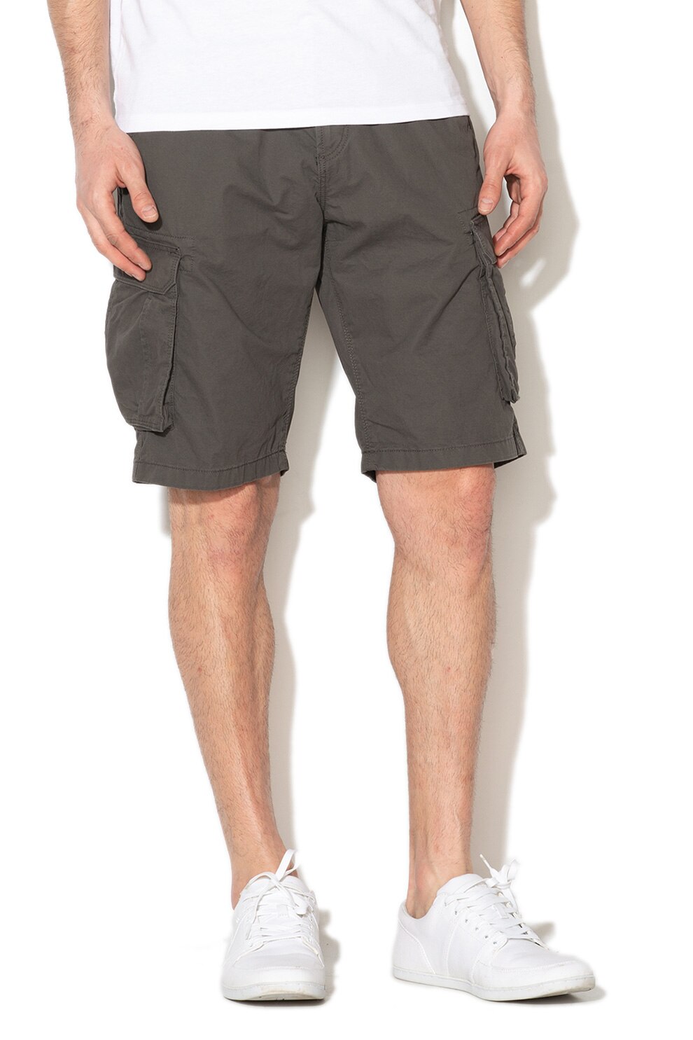 Esprit, Bermude cargo relaxed fit, Gri inchis