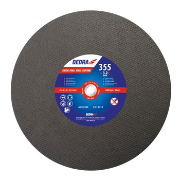 Disc taiat metale, 355x3.2x25.4 mm, Dedra Disc taiat metale, 355x3.2x25.4 mm, Dedra