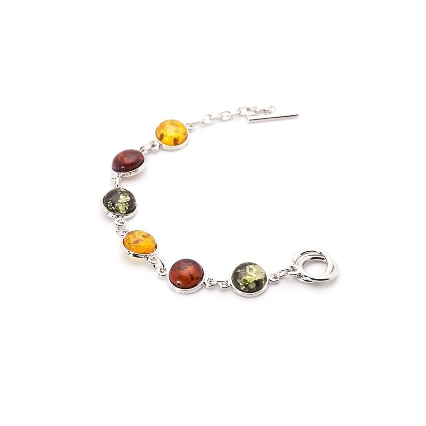 Bratara cu piatra rotunda imitatie chihlimbar