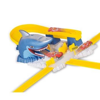 Pista cu Rechin cu sunete pentru copii + 1 masinuta , 50,5x31x10 cm Pista cu Rechin cu sunete pentru copii + 1 masinuta , 50,5x31x10 cm