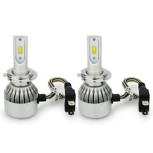 Комплект LED , Диодни Крушки за фар Amio 2бр С6 H7 - 36W , Над 150% по-ярка светлина + подарък ароматизатор