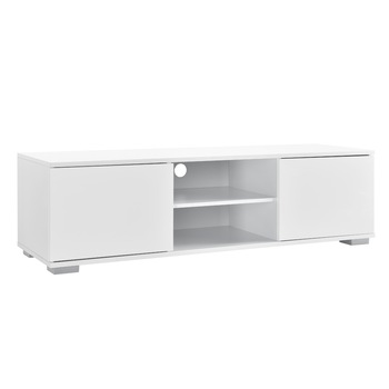 Masa TV AASB-70XX, Model 1, en.casa, 34,5cm x 120cm x 40cm, MDF, alb lucios Masa TV AASB-70XX, Model 1, en.casa, 34,5cm x 120cm x 40cm, MDF, alb lucios