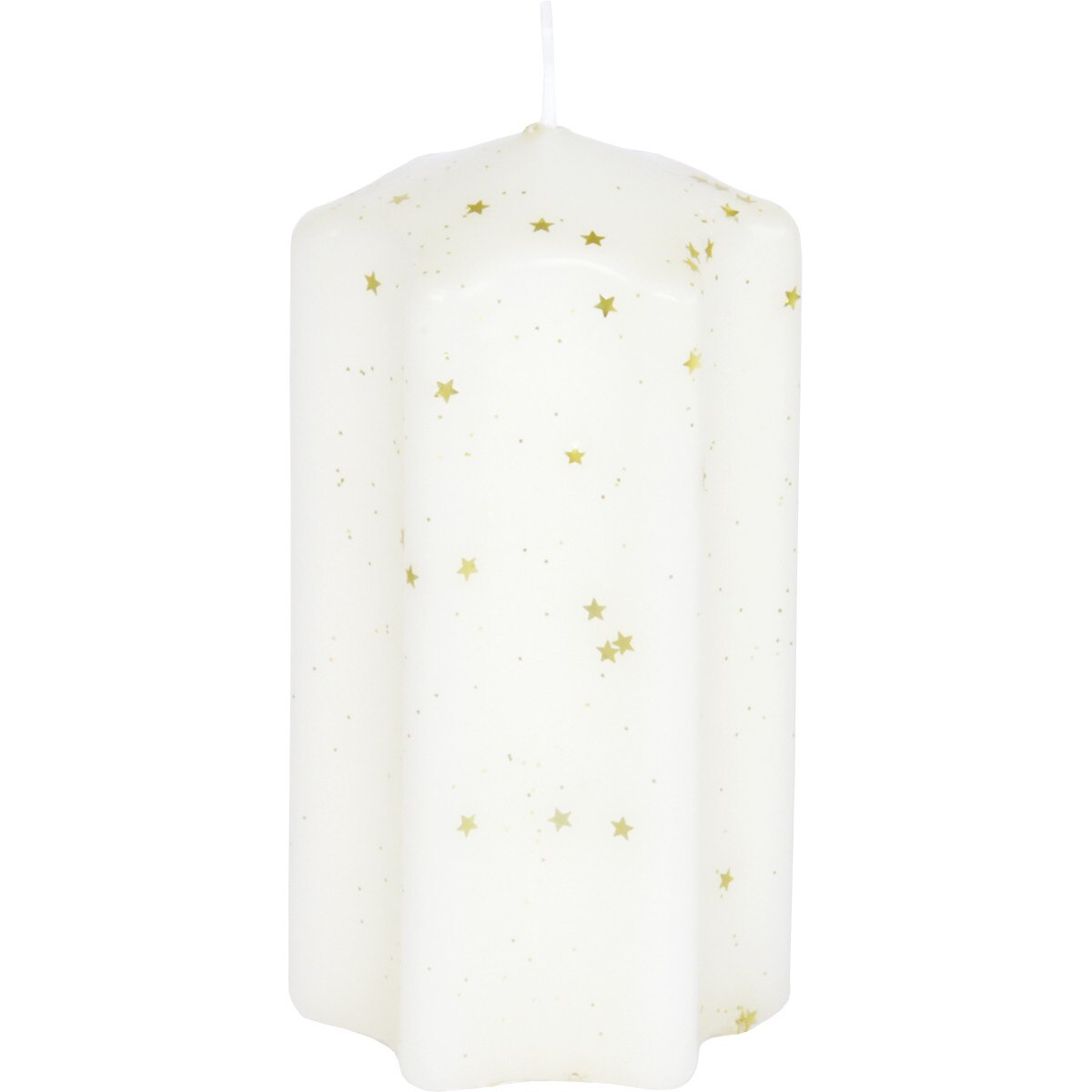 Lumanare stalp Sparkle crem