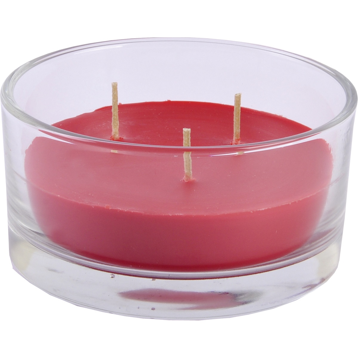 Lumanare pahar Trinityy cu 3 fitile rosu