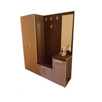 Ansamblu Cuier si Dulap MSP001, Wenge/Crem, H1750 x L1500 X A450