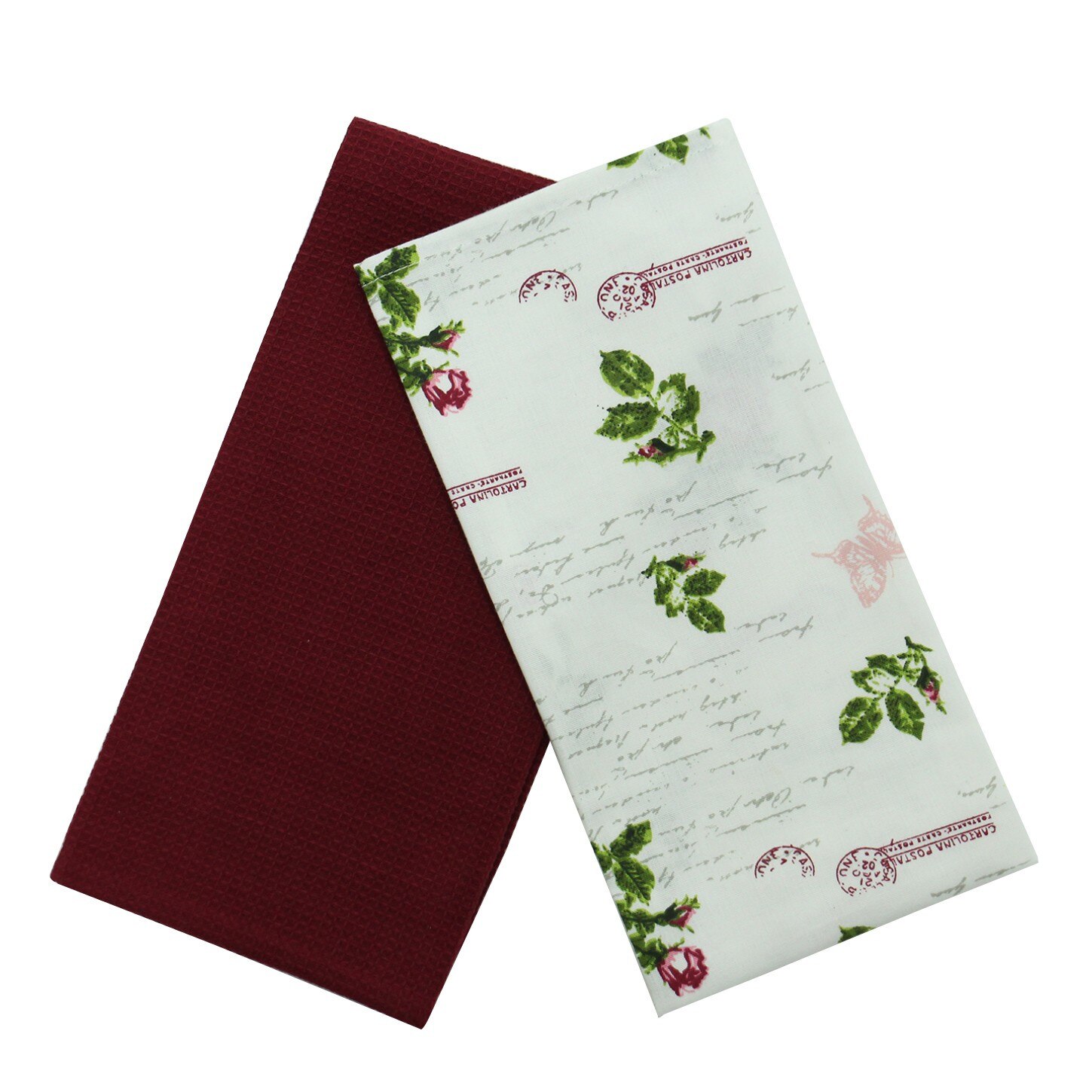 Prosop bucatarie iMKⓇ set 2 bucati, bumbac, model floral, 70 x 50 cm, multicolor