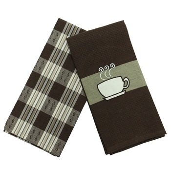 Prosop bucatarie iMKⓇ set 2 bucati, bumbac, model ceasca de cafea, 70 x 50 cm, maro Prosop bucatarie iMKⓇ set 2 bucati, bumbac, model ceasca de cafea, 70 x 50 cm, maro