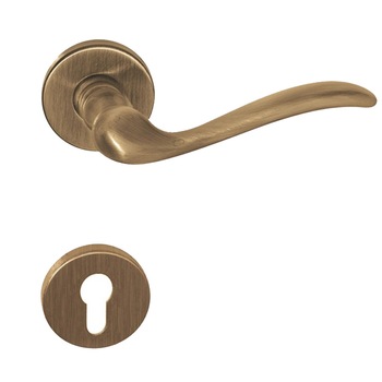 Maner usa interior, Verofer Tolosa, cu rozeta pentru cilindru, material alama, culoare bronz grafiat Maner usa interior, Verofer Tolosa, cu rozeta pentru cilindru, material alama, culoare bronz grafiat