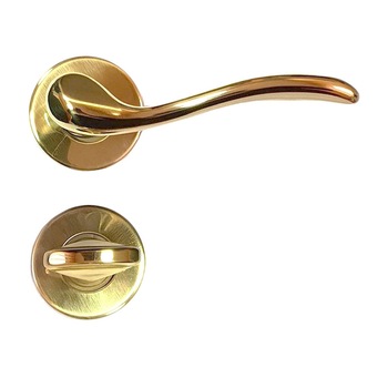 Maner usa interior, Verofer Tolosa, cu rozeta pentru WC, material alama, culoare alama satinat Maner usa interior, Verofer Tolosa, cu rozeta pentru WC, material alama, culoare alama satinat