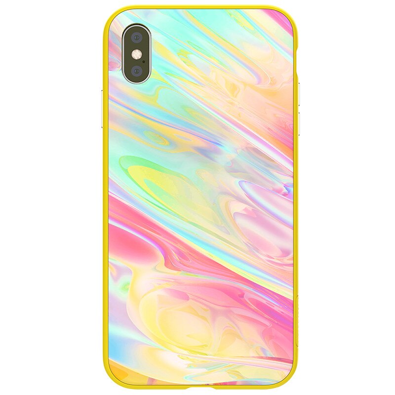 Husa Plastic Nillkin Ombre cu spate din sticla pentru Apple iPhone XS Max, Galben