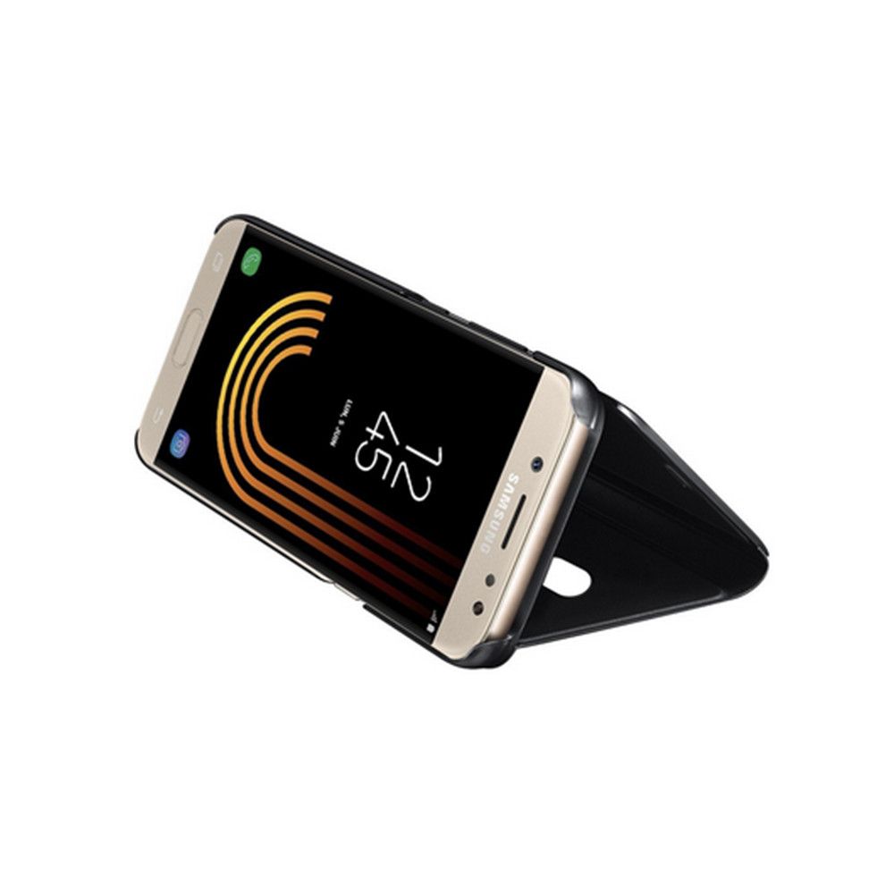 Husa Flip comaptibila cu Samsung Galaxy A21s, Tip Carte, Oglinda, Negru