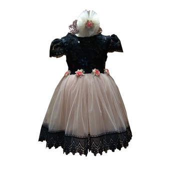 Rochie botez Roz Prafuit / Negru 3-6 luni Rochie botez Roz Prafuit / Negru 3-6 luni