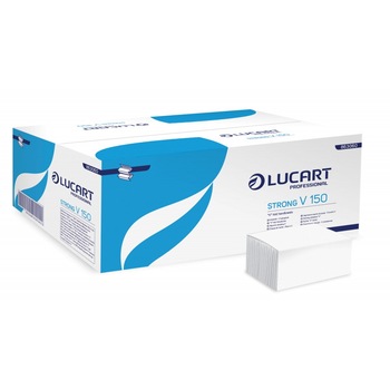 Prosop hartie Lucart V 150 Strong, Alb, 23 x 25 cm Prosop hartie Lucart V 150 Strong, Alb, 23 x 25 cm