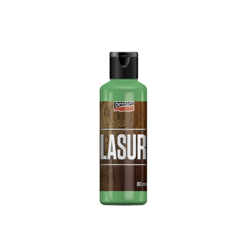 Lazura pentru lemn Pentart - verde, 80 ml