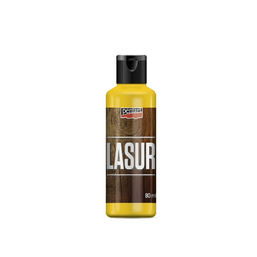 Lazura pentru lemn Pentart - galben, 80 ml
