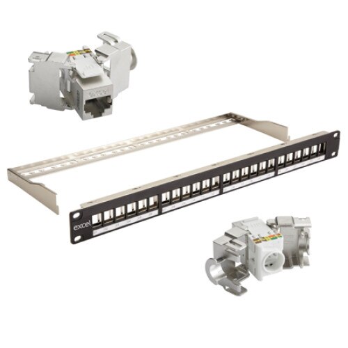 Patch panel FTP Excel Networking Cat 5e 16 porturi negru