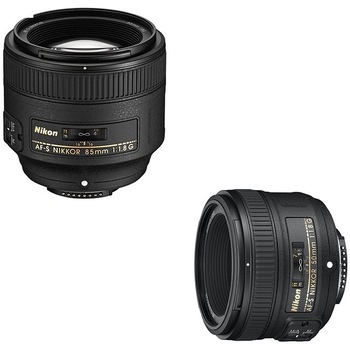 Obiectiv Nikon AF-S 85mm f/1.8G Nikkor Lens for Nikon Digital SLR Cameras+Obiectiv Nikon AF-S NIKKOR 50mm f/1.8G Obiectiv Nikon AF-S 85mm f/1.8G Nikkor Lens for Nikon Digital SLR Cameras+Obiectiv Nikon AF-S NIKKOR 50mm f/1.8G
