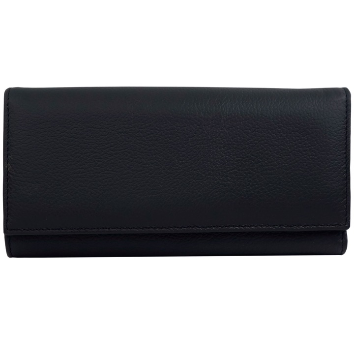 Portofel de dama, negru din piele naturala, Tita - PR122