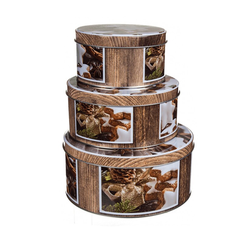 Set 3 cutii festive Craciun pentru biscuti - 20 x 9 cm, 17 x 8 cm, 14 x 7 cm, Radar 946230