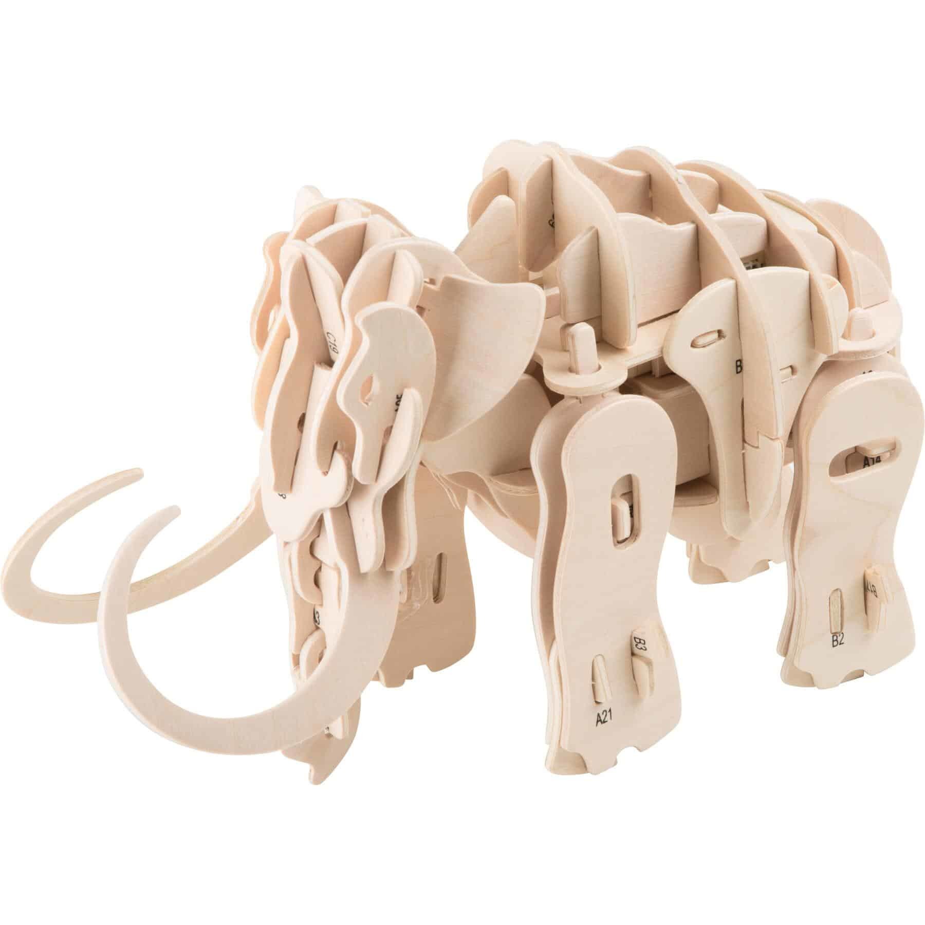 Kit de construit Mamutul robotic, 89 piese din placaj lemn