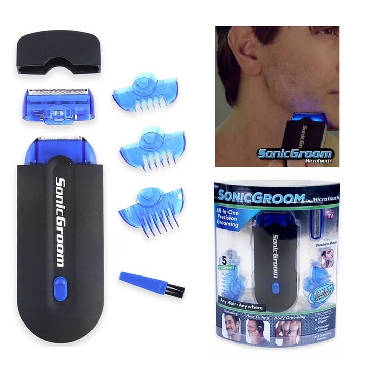 Тример за лице и тялоMicroTouch SONICGROOM, Черен, За мъже