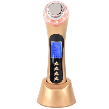 Aparat 5in1 Foton cu Ultrasunete Facial Masaj, Lifting, Ingrijirea pielii, Indepartarea ridurilor, Curatare Ten, Anti-Acnee, Auriu Aparat 5in1 Foton cu Ultrasunete Facial Masaj, Lifting, Ingrijirea pielii, Indepartarea ridurilor, Curatare Ten, Anti-Acnee, Auriu