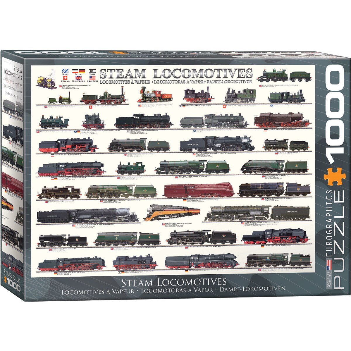 Puzzle Eurographics Charts - Trains, 1000 piese