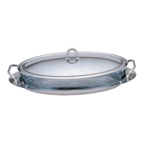Vas termorezistent oval cu capac inox si tava inox, 3l, BH1385