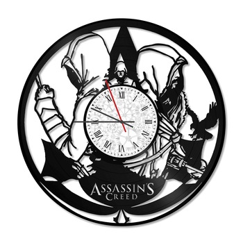 Ceas de perete Vintage din vinil Revival Vinil Wall Clock Assassin's Creed Ceas de perete Vintage din vinil Revival Vinil Wall Clock Assassin's Creed
