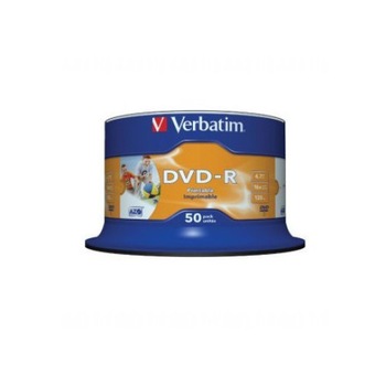 DVD-R Verbatim Wide Photo Inkjet Print 120min./4,7Gb 16X (Printable) - 50 buc. in ax DVD-R Verbatim Wide Photo Inkjet Print 120min./4,7Gb 16X (Printable) - 50 buc. in ax