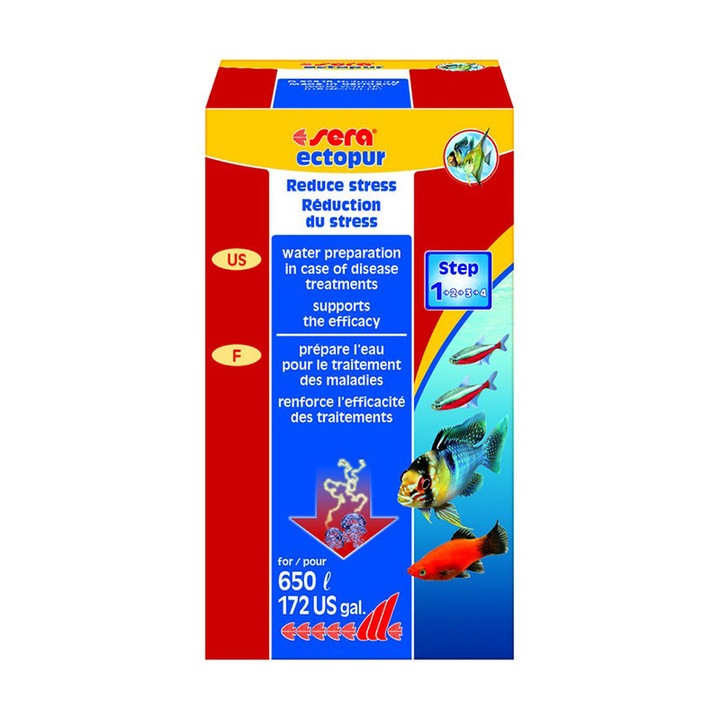 Tratament pentru combaterea si prevenirea ciupercilor si parazitilor externi, Sera Ectopur 130g