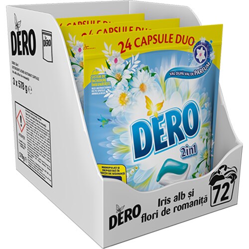 Pachet Promo Dero Duo Caps Iris Alb, 72 spalari