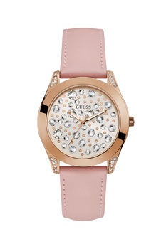 Guess, Ceas analog decorat cu cristale, Roz pastel Guess, Ceas analog decorat cu cristale, Roz pastel