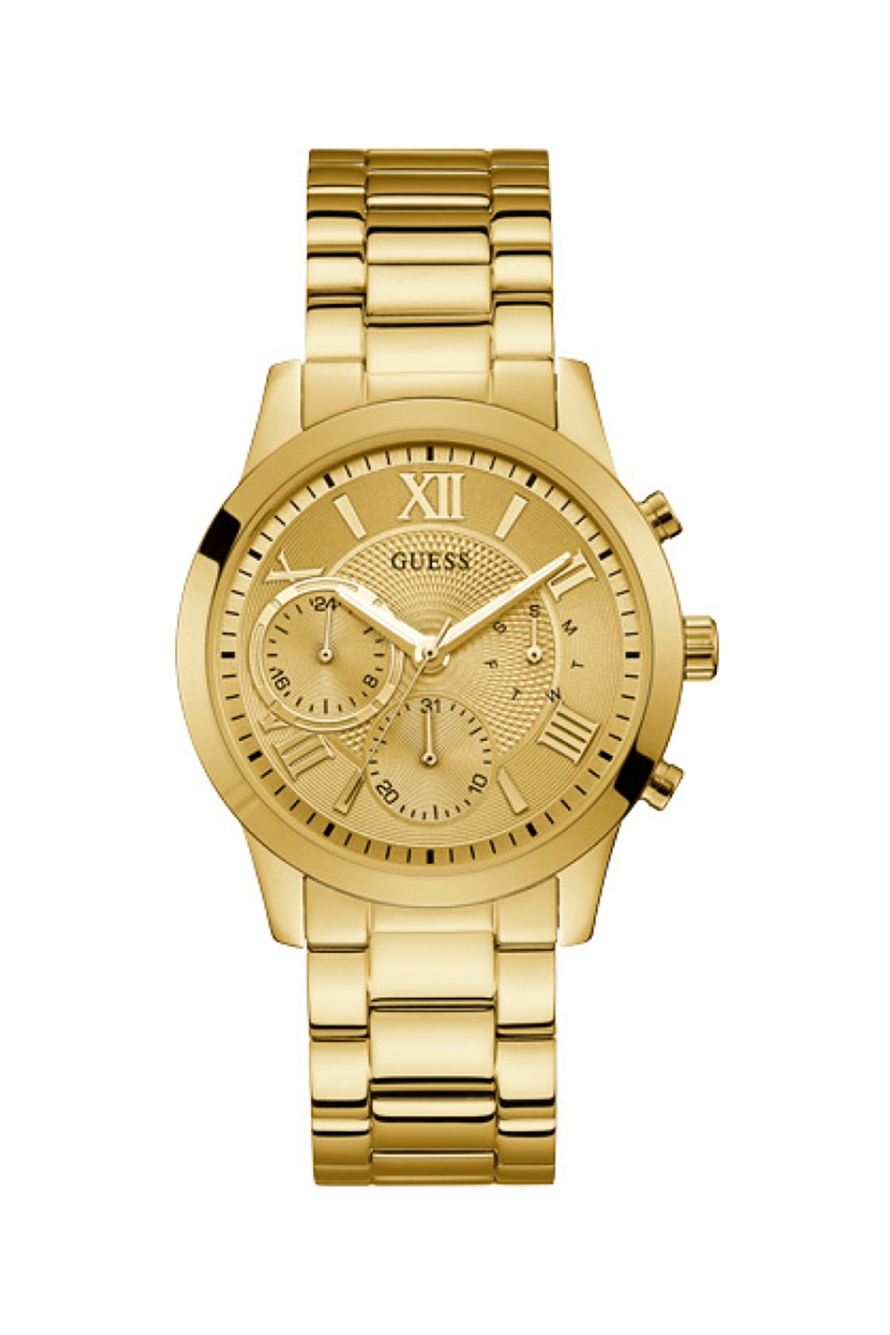 Guess, Ceas cu functii multiple si bratara metalica, Auriu