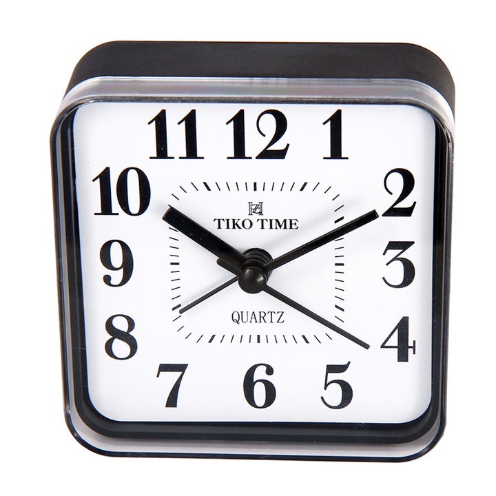 Ceas desteptator cu quartz Tiko Time 7635-0 Negru