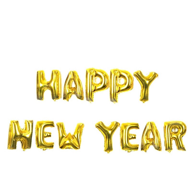 Set Balon Folie Happy New Year, auriu, 105 cm