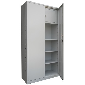 Fiset metalic cu 3 rafturi si seif 900x400x1800 mm (LxlxH), 35 kg/polita, ECO+ Fiset metalic cu 3 rafturi si seif 900x400x1800 mm (LxlxH), 35 kg/polita, ECO+