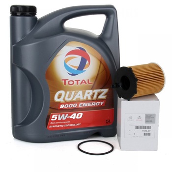 Pachet Revizie Peugeot Ulei Motor Total Quartz 9000 Energy 5W-40 5L + Filtru Ulei Peugeot 1109AY Pachet Revizie Peugeot Ulei Motor Total Quartz 9000 Energy 5W-40 5L + Filtru Ulei Peugeot 1109AY