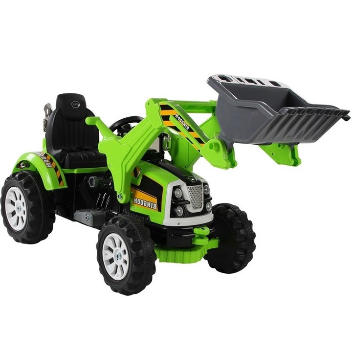 Tractor electric cu excavator frontal Malipen, verde