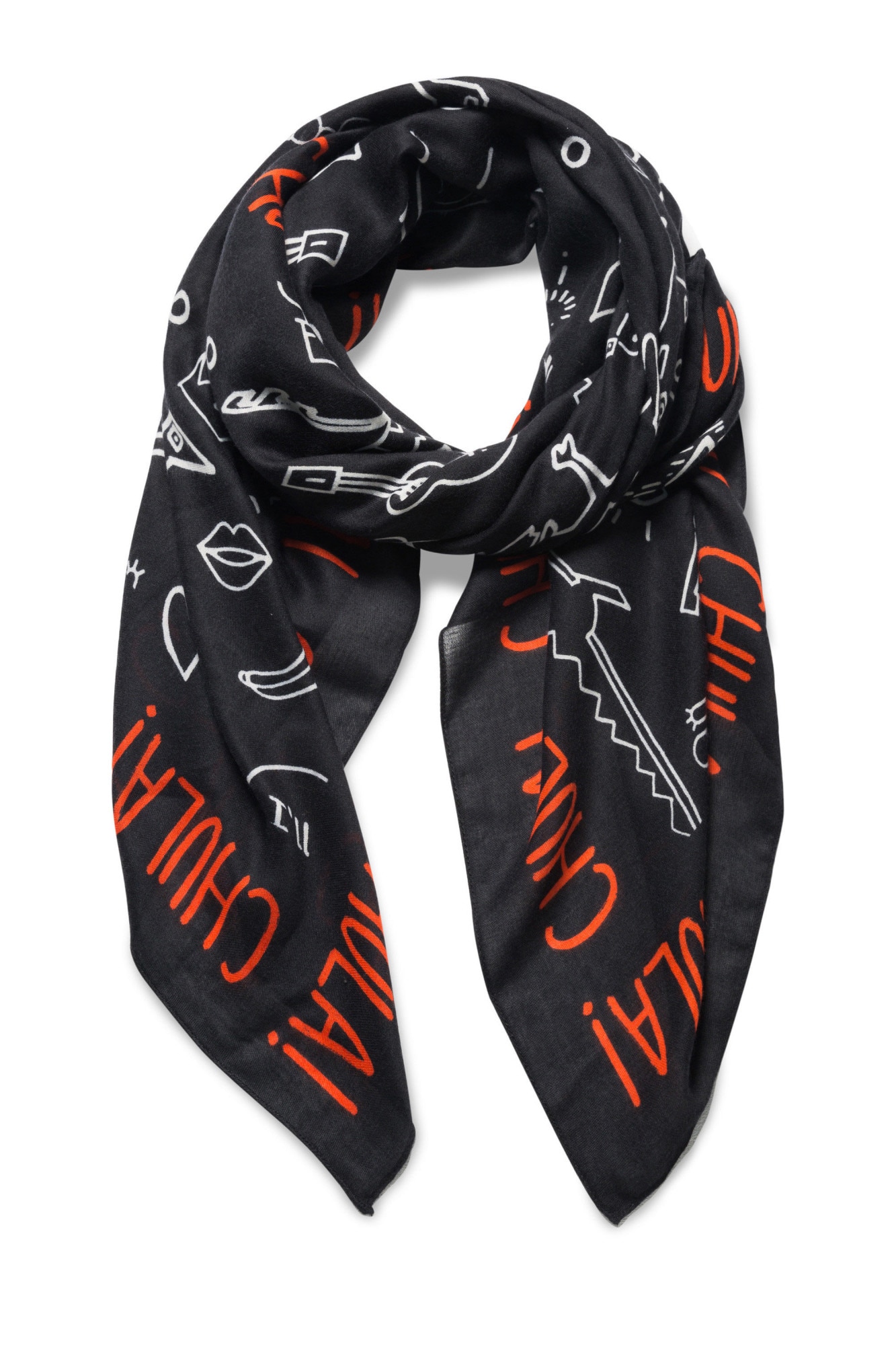 Esarfa dama Desigual cu imprimeu abstract, Chula