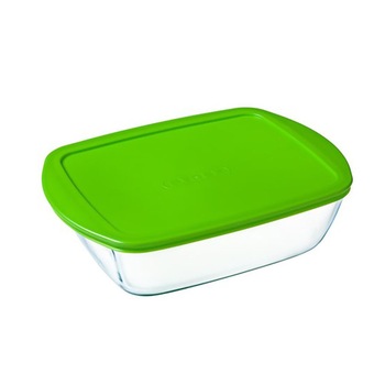 Vas termorezistent Pyrex, rectangular cu capac, 23 x 15 cm, 1.1 L Vas termorezistent Pyrex, rectangular cu capac, 23 x 15 cm, 1.1 L