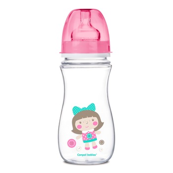 Biberon anticolici gat larg, Canpol babies®, polipropilena, 300 ml, “Toys”, roz Roz 300 ml Biberon anticolici gat larg, Canpol babies®, polipropilena, 300 ml, “Toys”, roz Roz 300 ml