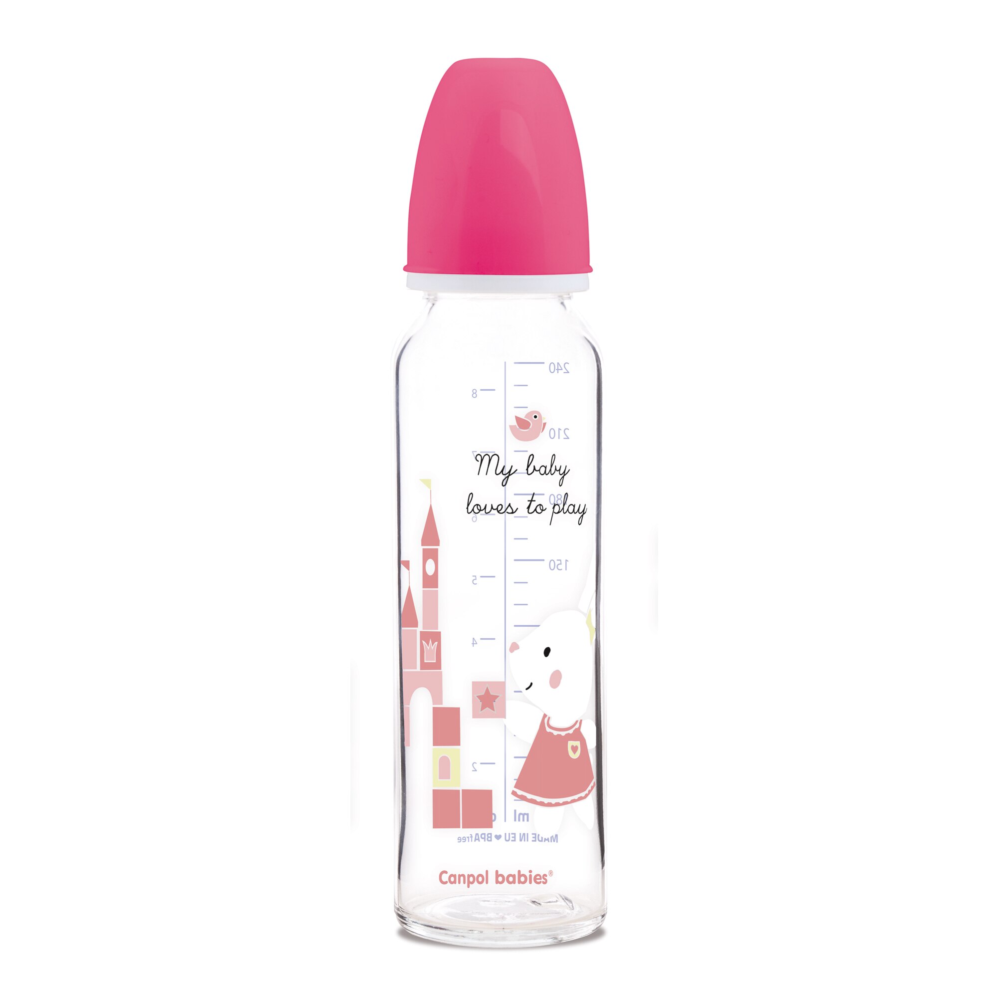 Biberon, Canpol babies®, sticla, 240 ml, roz