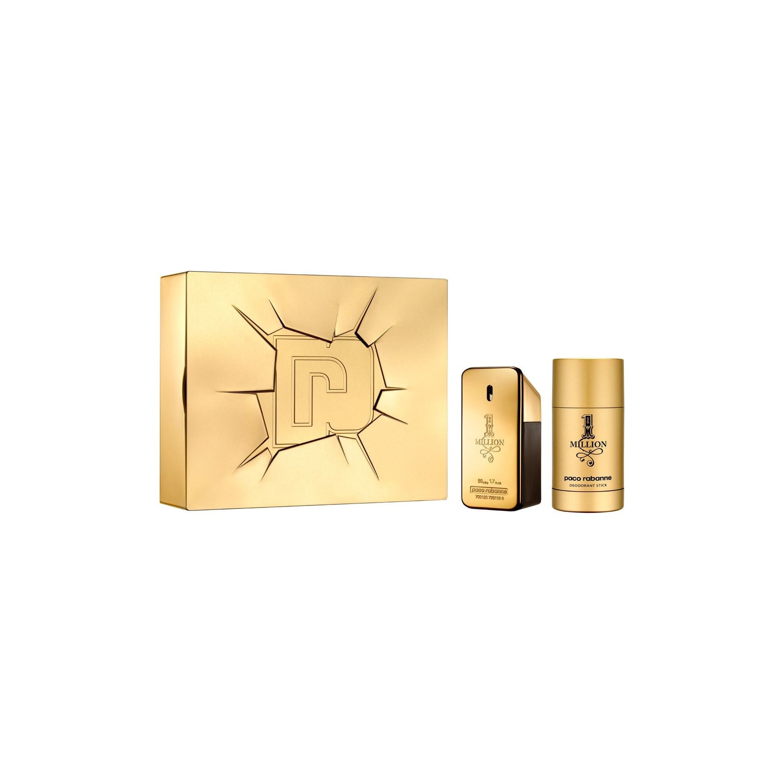 Set Paco Rabanne, 1 Million, Barbati: Apa de Toaleta 50 ml + Deostick 75 ml